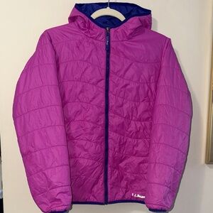 L.L. Bean Magenta Hooded Jacket Med